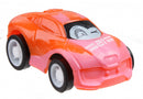 raceauto 21 jongens 5 cm pull-back oranje/roze