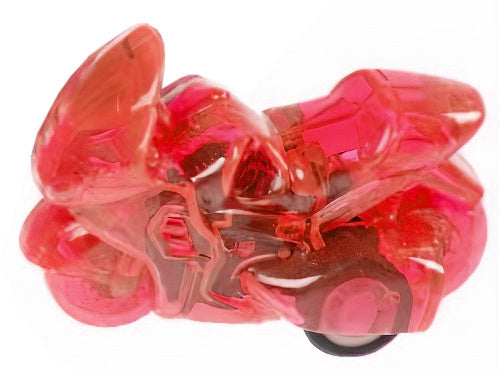 racemotor pull back jongens 5 cm rood/transparant