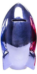 raket spaarpot metallic 15 x 8 cm paars