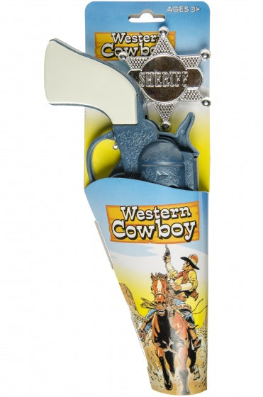 revolver Western Cowboy 18 cm blauw