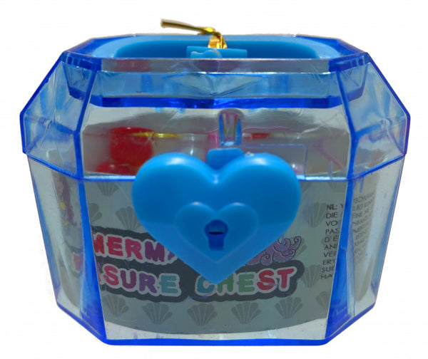 schatkist met parels meisjes 6 x 4,5 cm blauw