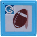 schuifpuzzel rugbybal 5 x 5 cm blauw 8 stukjes