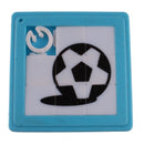 schuifpuzzel voetbal 5 cm blauw 8 stukjes