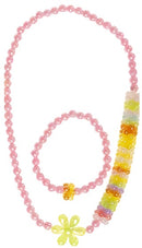 sieradenset parels meisjes 20/6 cm roze 2-delig