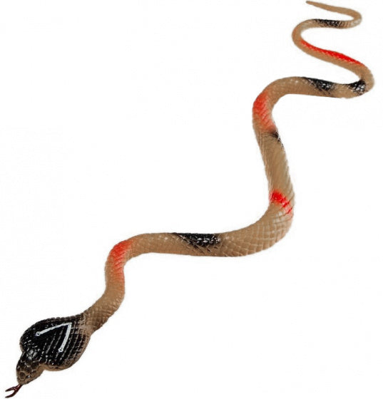 slang cobra junior 40 cm rubber lichtbruin