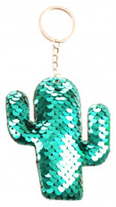 sleutelhanger 8 x 7,5 cm groene pailletten