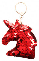 sleutelhanger 8 x 8 cm rode pailletten