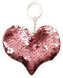 sleutelhanger 8 x 9 cm roze pailletten