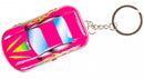 sleutelhanger autoblikje 6,5 x 4 cm metaal roze