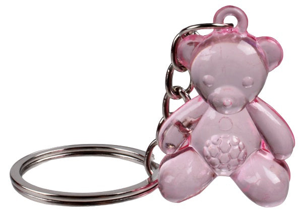 sleutelhanger Beer 3,5 x 2,5 cm roze