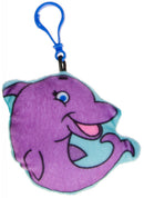 sleutelhanger dolfijn junior 6 cm pluche paars