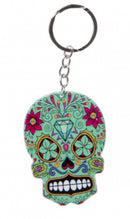 sleutelhanger doodshoofd 7 x 5 cm donkergroen