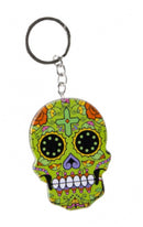 sleutelhanger doodshoofd 7 x 5 cm lichtgroen