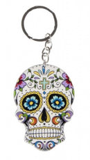 sleutelhanger doodshoofd 7 x 5 cm wit