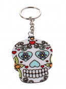 sleutelhanger doodshoofd hartje/bloem