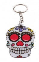 sleutelhanger doodshoofd roze ogen