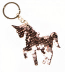 sleutelhanger eenhoorn pailletjes 7 cm goud