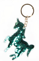 sleutelhanger eenhoorn pailletjes 7 cm groen