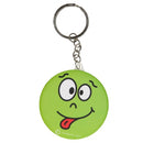sleutelhanger emoji met spiegel groen 6 cm