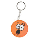 sleutelhanger emoji met spiegel oranje 6 cm
