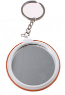 sleutelhanger emoji met spiegel oranje 6 cm