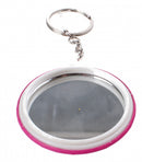 sleutelhanger emoji met spiegel roze 6 cm