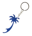 sleutelhanger/flesopener palmboom 7 cm staal blauw