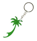 sleutelhanger/flesopener palmboom 7 cm staal groen