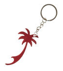 sleutelhanger/flesopener palmboom 7 cm staal rood
