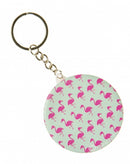 sleutelhanger flamingo met spiegel 5,8 cm