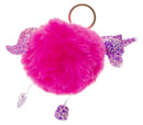 sleutelhanger fluffy unicorn roze 8 cm