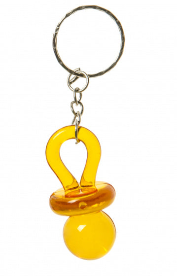 sleutelhanger fopspeen junior 5 cm geel