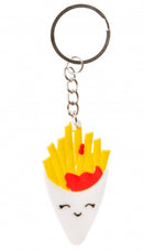 Sleutelhanger frietje 4,5 cm geel/wit