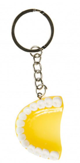 sleutelhanger gebitje junior 4 cm geel