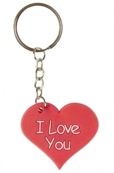 sleutelhanger Hart I love you 5 cm rood