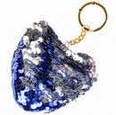 sleutelhanger hartje pailletjes 10 cm blauw