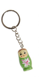 sleutelhanger Matroesjka 3,5 x 2 cm hout groen