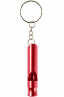 sleutelhanger met fluitje aluminium 6 cm rood