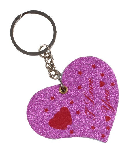 sleutelhanger/notitieboekje Hartje papier roze/rood
