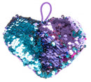 sleutelhanger pailletten hart meisjes 12 cm blauw