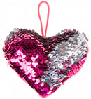 sleutelhanger pailletten hart meisjes 12 cm roze