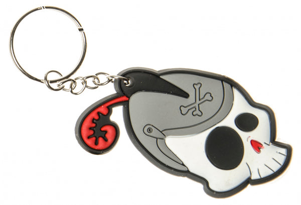 sleutelhanger piraat jongens 5,5 cm grijs/rood