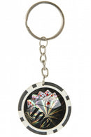 sleutelhanger pokerfiche 100 zwart