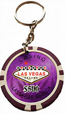 sleutelhanger pokerfiche 500 paars