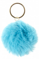 sleutelhanger pompom meisjes 6 cm pluche turquoise