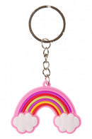 sleutelhanger regenboog 5 cm roze