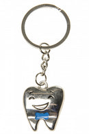 sleutelhanger tand junior 3 cm zilver/blauw