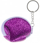 sleutelhanger tasje meisjes 7 x 6 cm staal paars