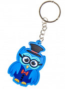 sleutelhanger uil junior 3,5 cm rubber blauw