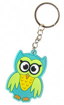 sleutelhanger uil junior 3,5 cm rubber groen